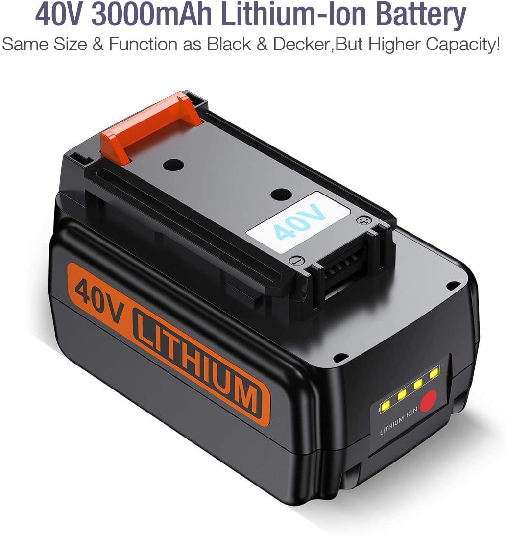 ExpertPower 40V 2.0 Ah Lithium-Ion Battery for Black&Decker LBX2040,  LBXR36, LBXR36-2, LBX36, LBXR2036, LBX1540, LBX2540 Work with LST540  LCS1240